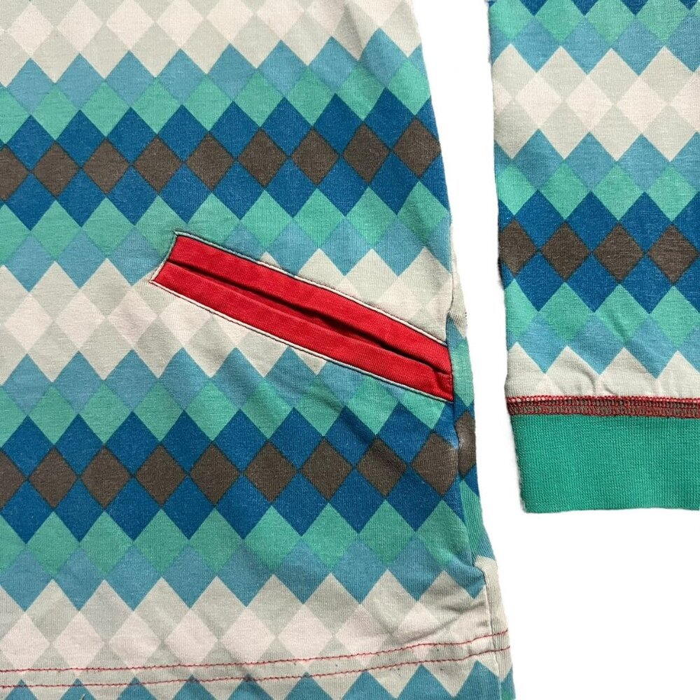 4 Funky Flavours Sz 110/116 (5-6Y) Geometric Diamond Stripes Turtleneck - Picture 4 of 6